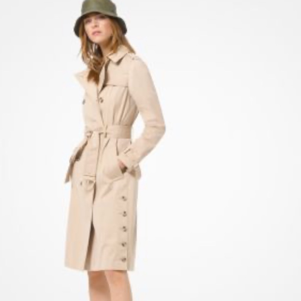 Michael Michael Kors Sateen Khaki Trench Coat